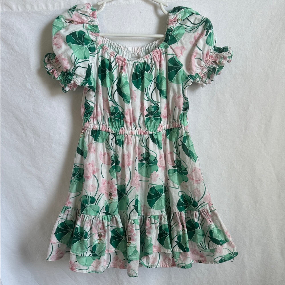 Floral Green and Pink Kids Dress